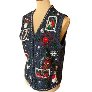 Vintage Y2K Christmas Sweater Vest